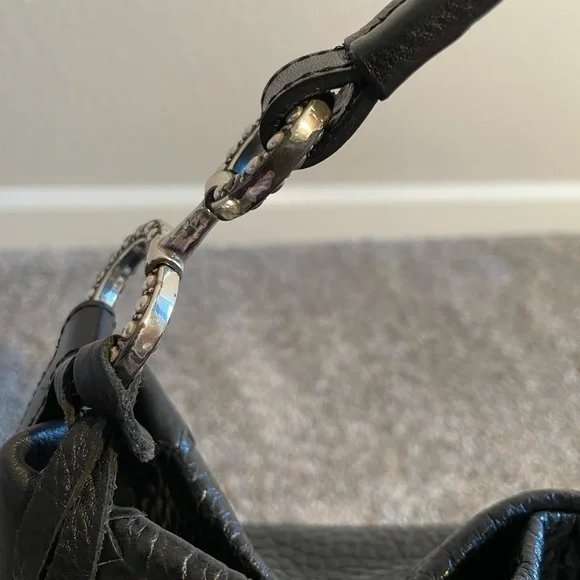 BRIGHTON Camelot Leather Black Shoulder Bag - Picture 6 of 15